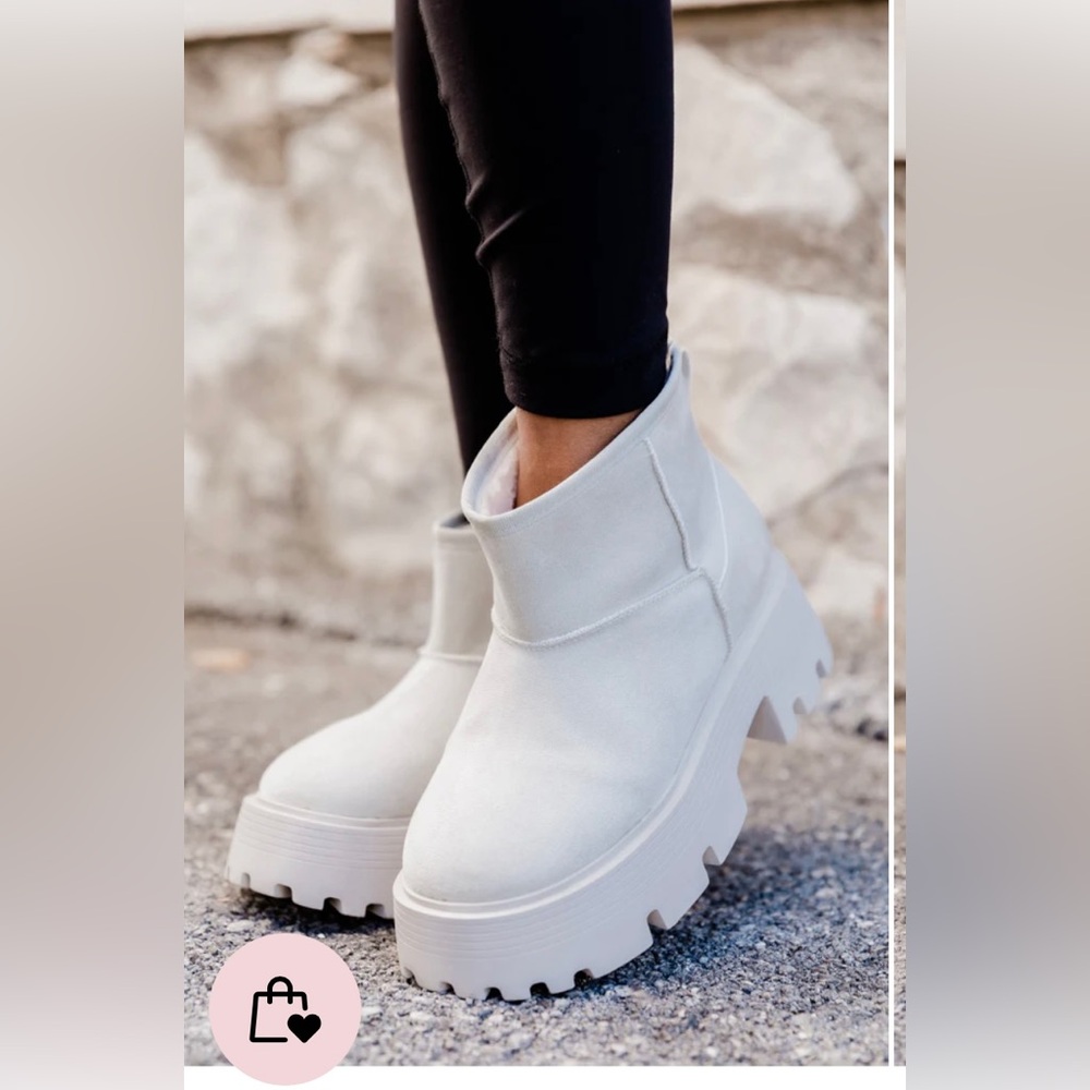 Lug sole ladies booties